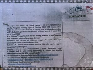 KM Sirimau Docking Mulai 31 Maret 2020